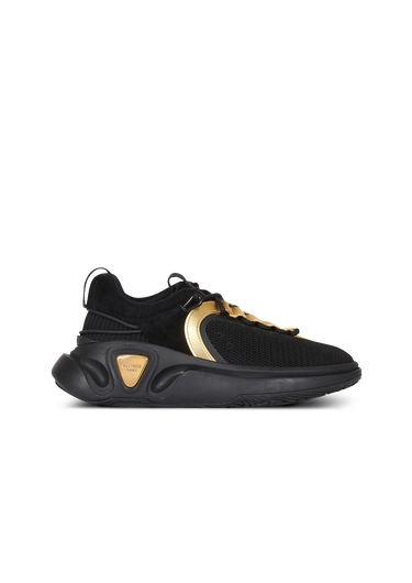 Suede and mesh B-Runner sneakers with gold-tone details