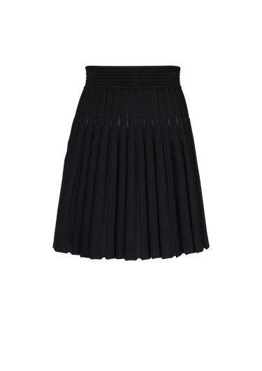 Short pleated knit skirt