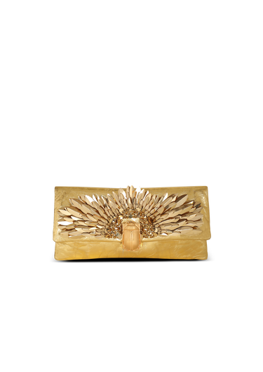 1945 Soft clutch bag in smooth embroidered leather