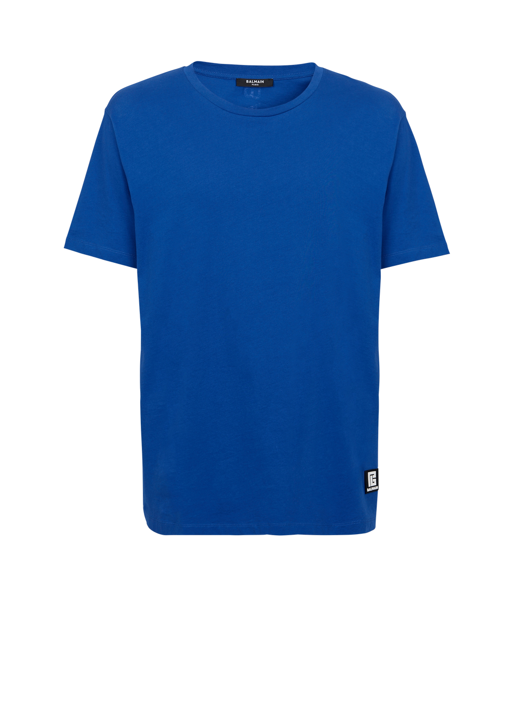 Oversized eco-designed cotton T-shirt with Balmain logo print, navy, hi-res