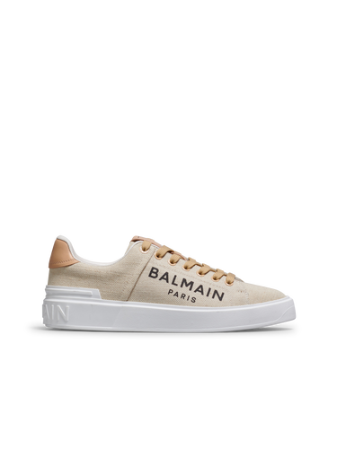 Balmain logo print canvas B-Court sneakers