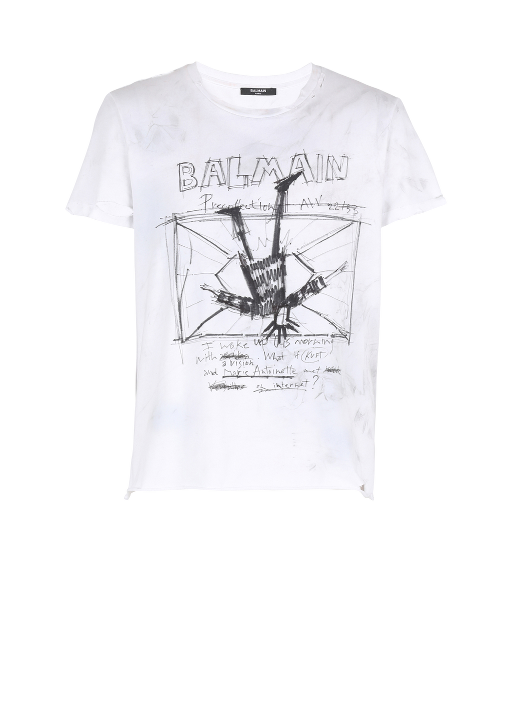 Unisex - Cotton T-shirt with motifs and Balmain logo print, black, hi-res
