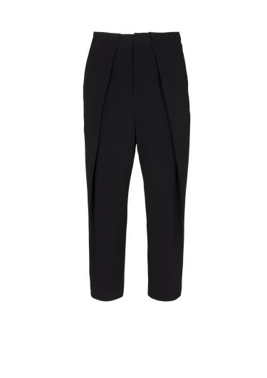 Wool trousers with pleated hem 