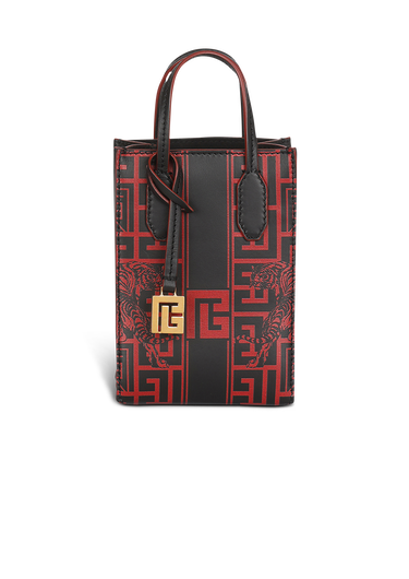 Mini-sized bicolor leather Chinese New Year Balmain bag