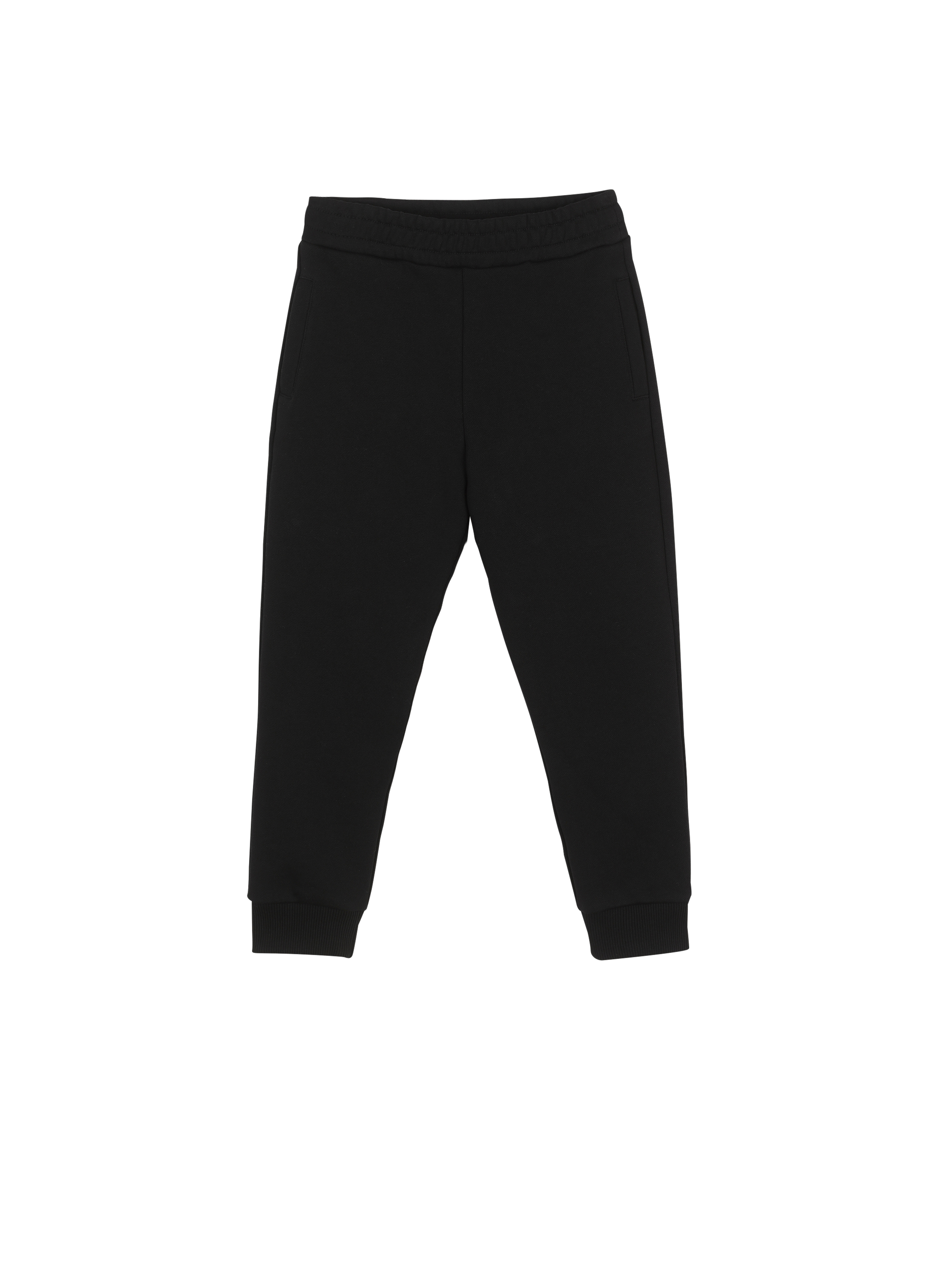 Cotton jogging bottoms with Balmain logo, black